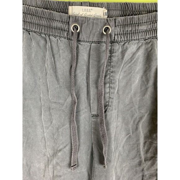 H&M LOGG Pants Size 8 Gray Green Elastic Waist Pockets Drawstring - Picture 2 of 10
